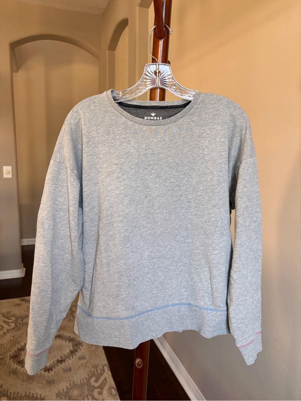 Bombas Men's Gray 100% Cotton Crewneck Pullover Sweatshirt XL